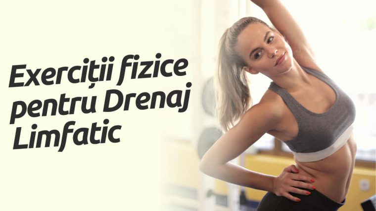 Femeie care face exercitii fizice pentru drenaj limfatic, intindere laterala pentru activarea circulatiei limfei